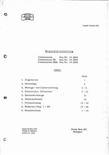 Zeiss Ikon Contessamat manual. Camera Instructions.